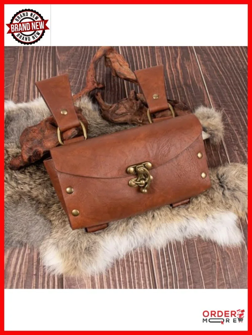 Leather Belt Pouch Medieval Costume Viking Bracer Set for Men Women